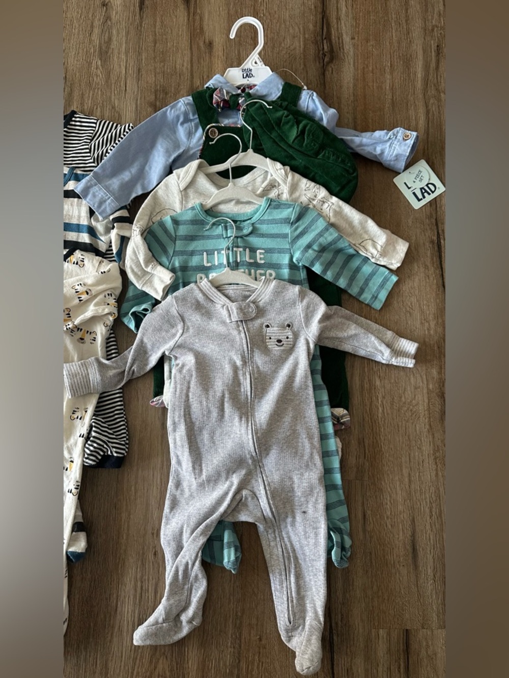 Baby Boy Mixed Sleepers and Onesies - Striped & Animal Prints bundle of 7 | 6-9m - Picture 4 of 4